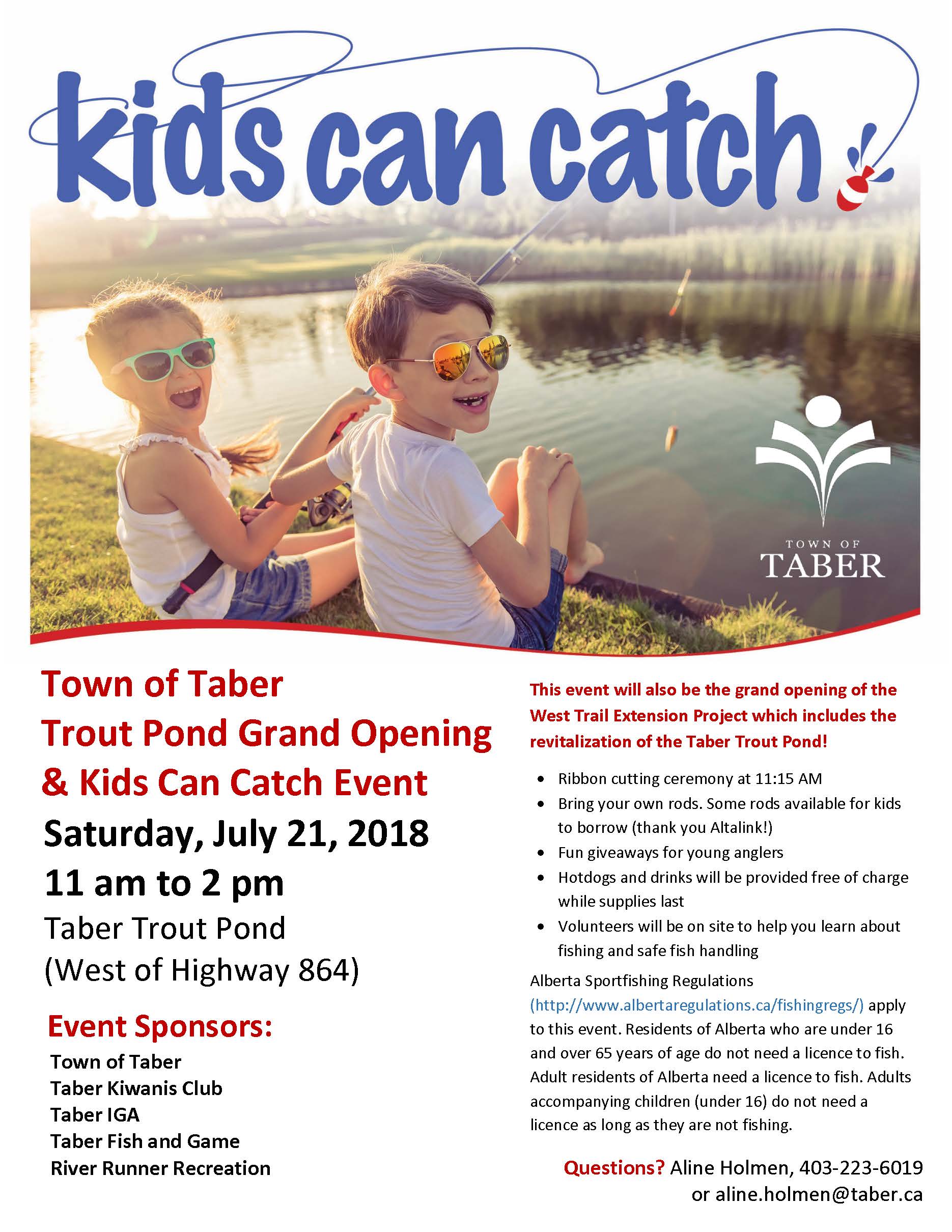 Trout Pond Grand Opening and Kids Can Catch Event Poster 2018