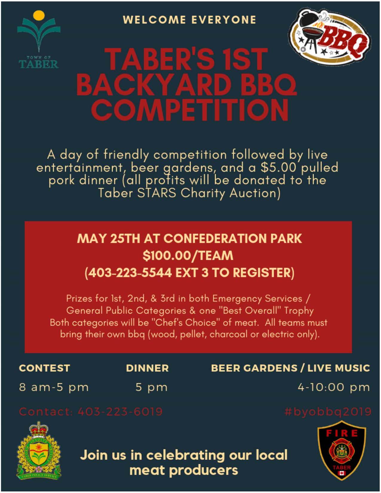 2019 Taber's Backyard BBQ Competition poster