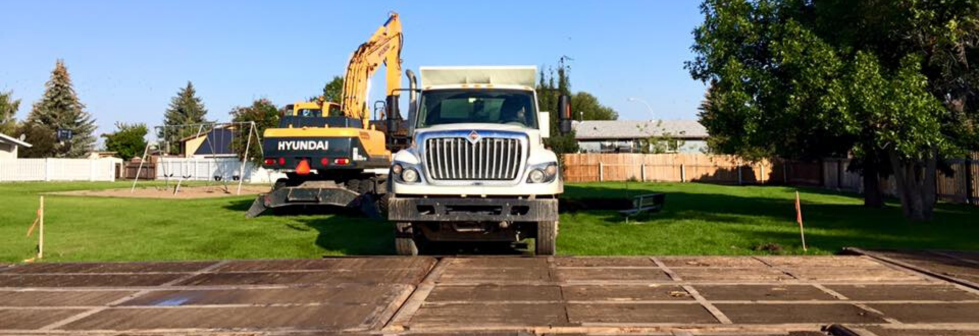 Construction Equipment in a Park